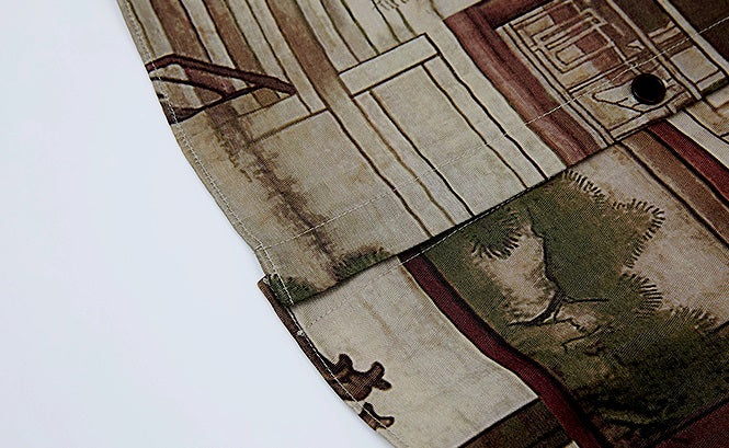 ZHUCHONGYUN landscape print loose straight shirt top-APATEU.