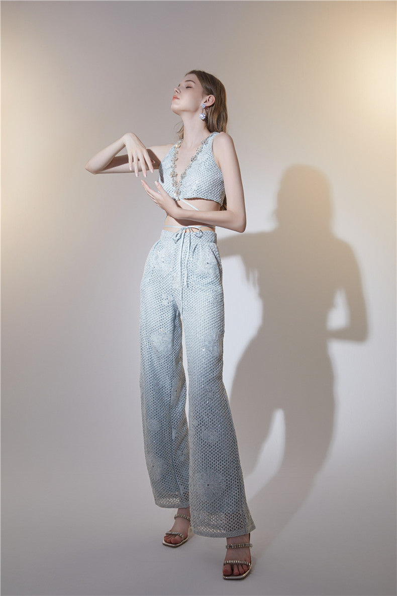 Wardrobes by Chen Elegant Diamond Silver-Gray Fur Collar Long Winter Jacket-Jam