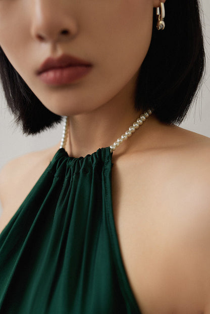 GOUDIN elegant low back slip dress -ZOFIA.