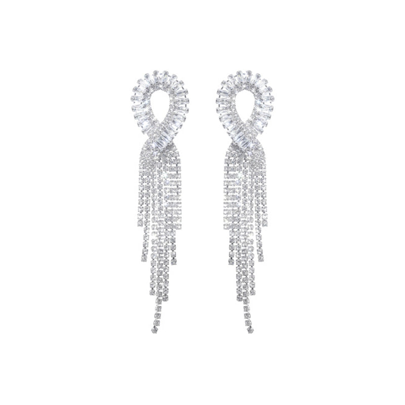 Wardrobes by Chen Luxury Light Crystal Diamond Tassel Earrings-Dudu
