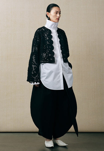 ZHUCHONGYUN loose cocoon-shaped three-dimensional cut wide trousers - FEYRE.