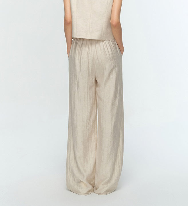 COMME MOI Summer Pleated Elasticated Wide-leg Pants - MOSES.