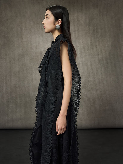 HECO Midi Stand Collar Ruffle Dress - FAIL.