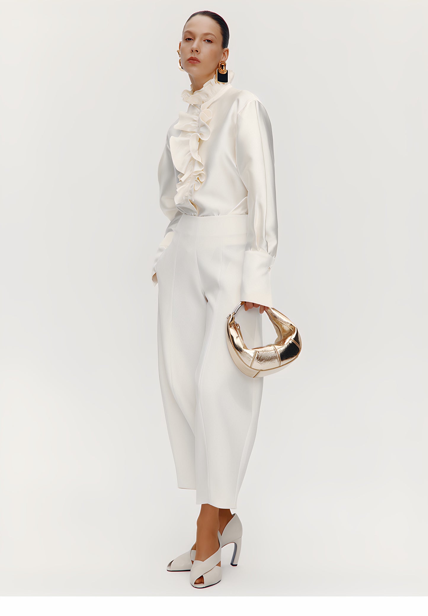 ATELIER MISS LU Court Wind Pleated Design Shirt Top - SUTH