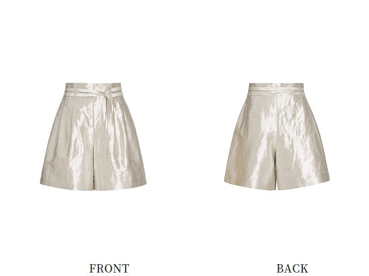 ZHUCHONGYUN silver drawstring three-point shorts--YAIBA.