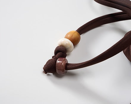 COMME MOI Lv Yan Designer Summer Women's Sexy Lace-up Beaded V-Neck Swimsuit - CAMILLE.