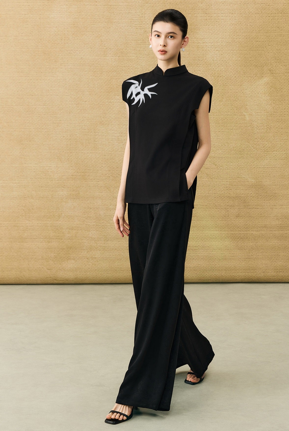 HECO Chinese high-end acetate jacquard drape slimming trousers - QUEEN.