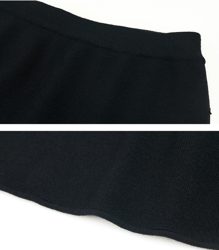 HECO soft waxy wool knitted high-elastic A-line red black creamy White SKIRT spring - THAT.