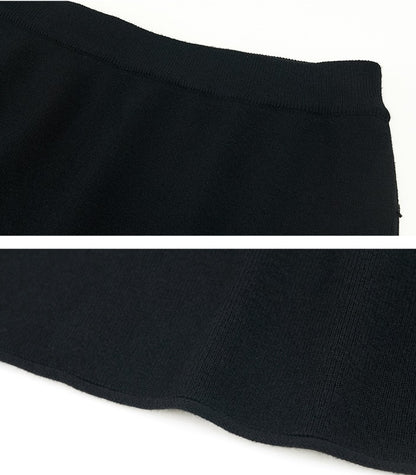 HECO soft waxy wool knitted high-elastic A-line red black creamy White SKIRT spring - THAT.