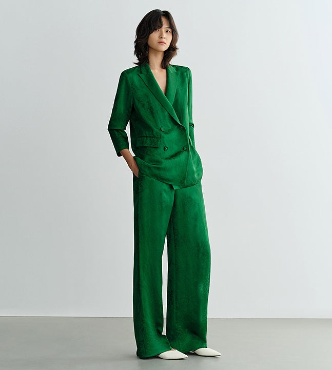 COMME MOI Lv Yan Designer Spring Women's Double-Breasted Suit &Suspender - AUTUMN.