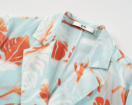 COMME MOI Lv Yan designer summer women's fashion casual print double-breasted suit - EMMA.