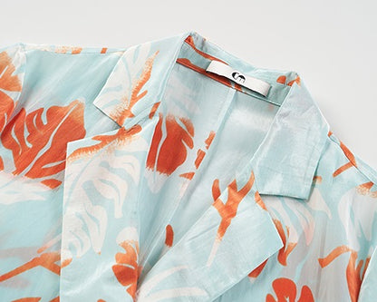 COMME MOI Lv Yan designer summer women's fashion casual print double-breasted suit - EMMA.