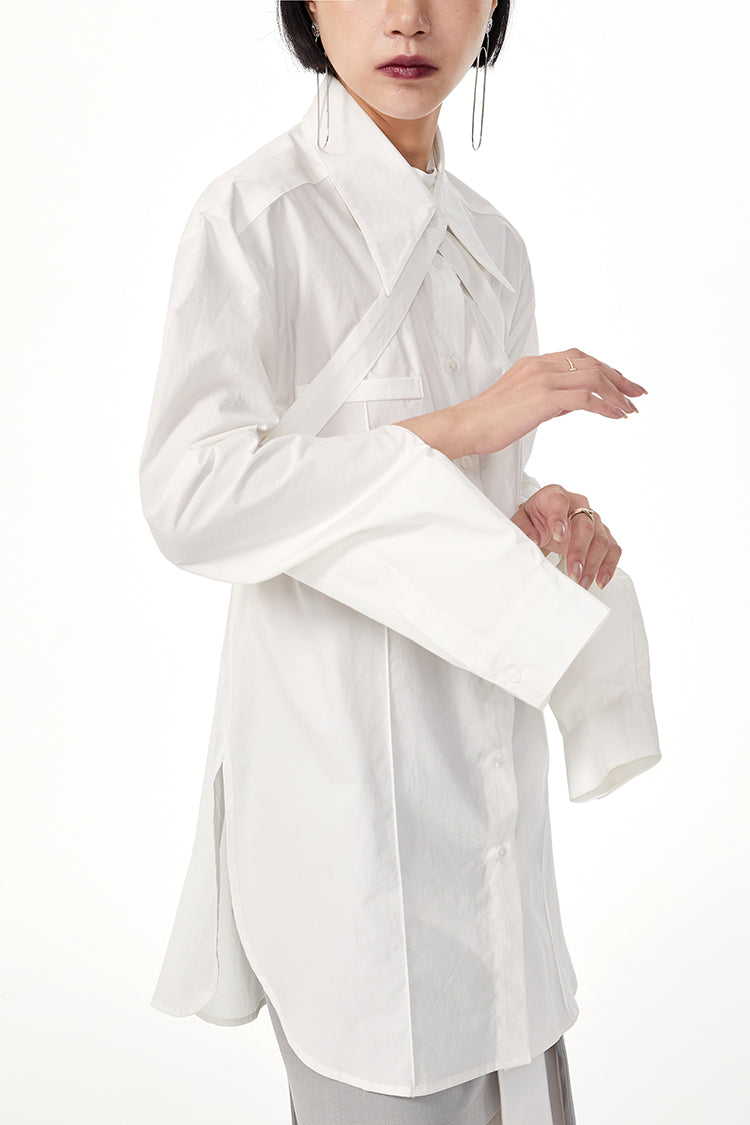 TINY IN double-collar design silhouette 3d green Shirt-JOJO