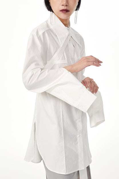 TINY IN double-collar design silhouette 3d green Shirt-JOJO