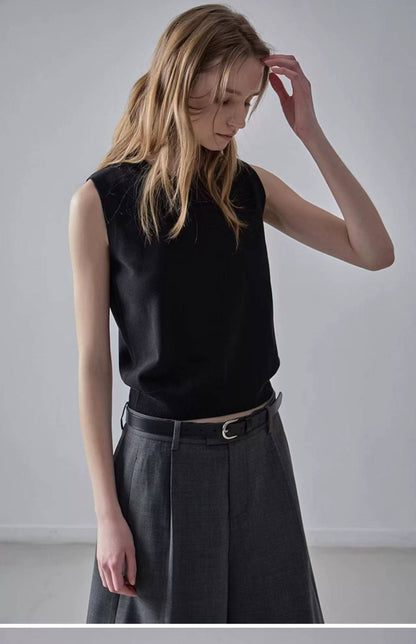 Nothing Written Vest Women's Slim Knitted Sleeveless Suspenders-LUCY.