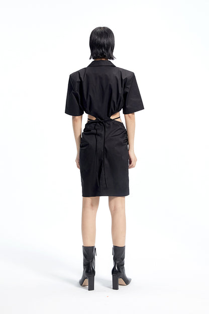 TINY IN shirt padded shoulder waist dress-CHIZZY