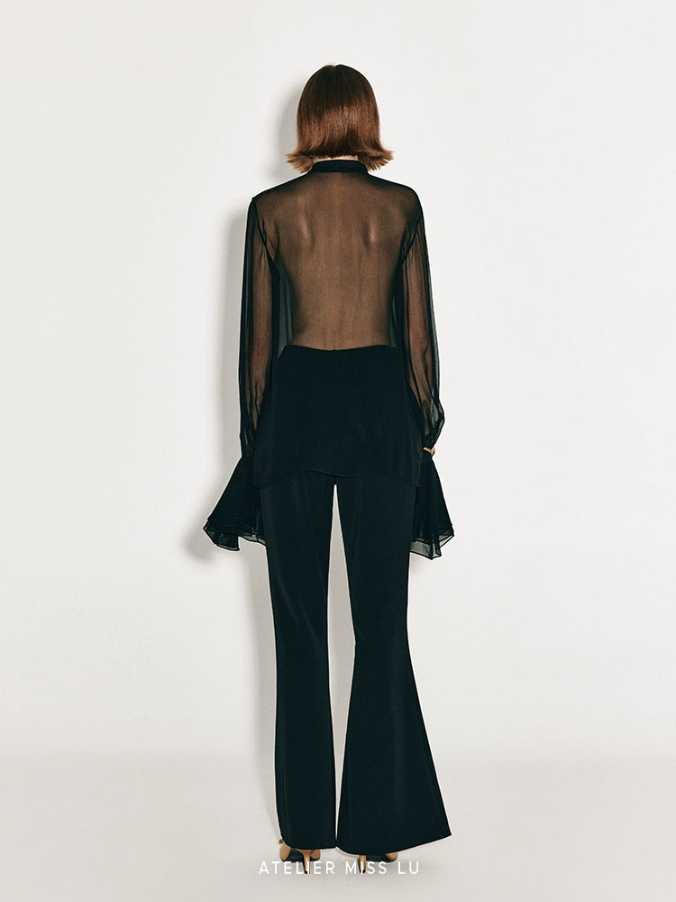 ATELIER MISS LU Retro Modern Long-legged Flared Pants - APOLLINE.