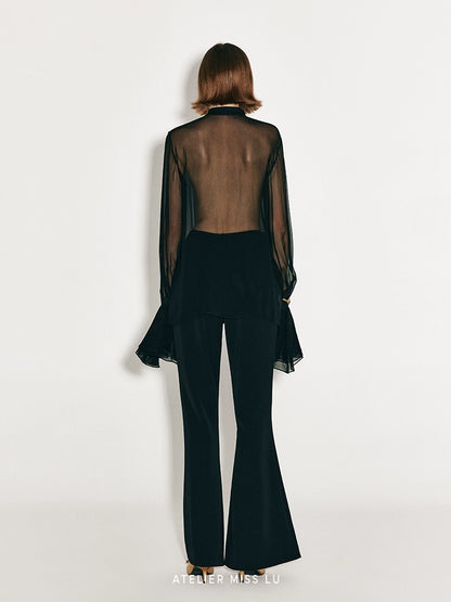ATELIER MISS LU Retro Modern Long-legged Flared Pants - APOLLINE.