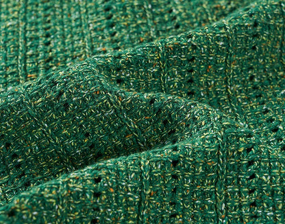 COMME MOI Lv Yan designer spring hollow small fragrance knitted cardigan jacket - IRIS.