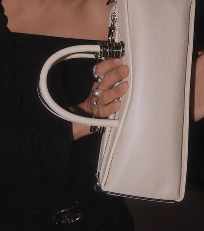 IUBALLET Chic White Black Baguette Bag - ZORA.