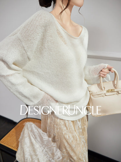 DGU "Soft Light"women's sweater loose and versatile shows thin and lazy knitted jacket - CREW.