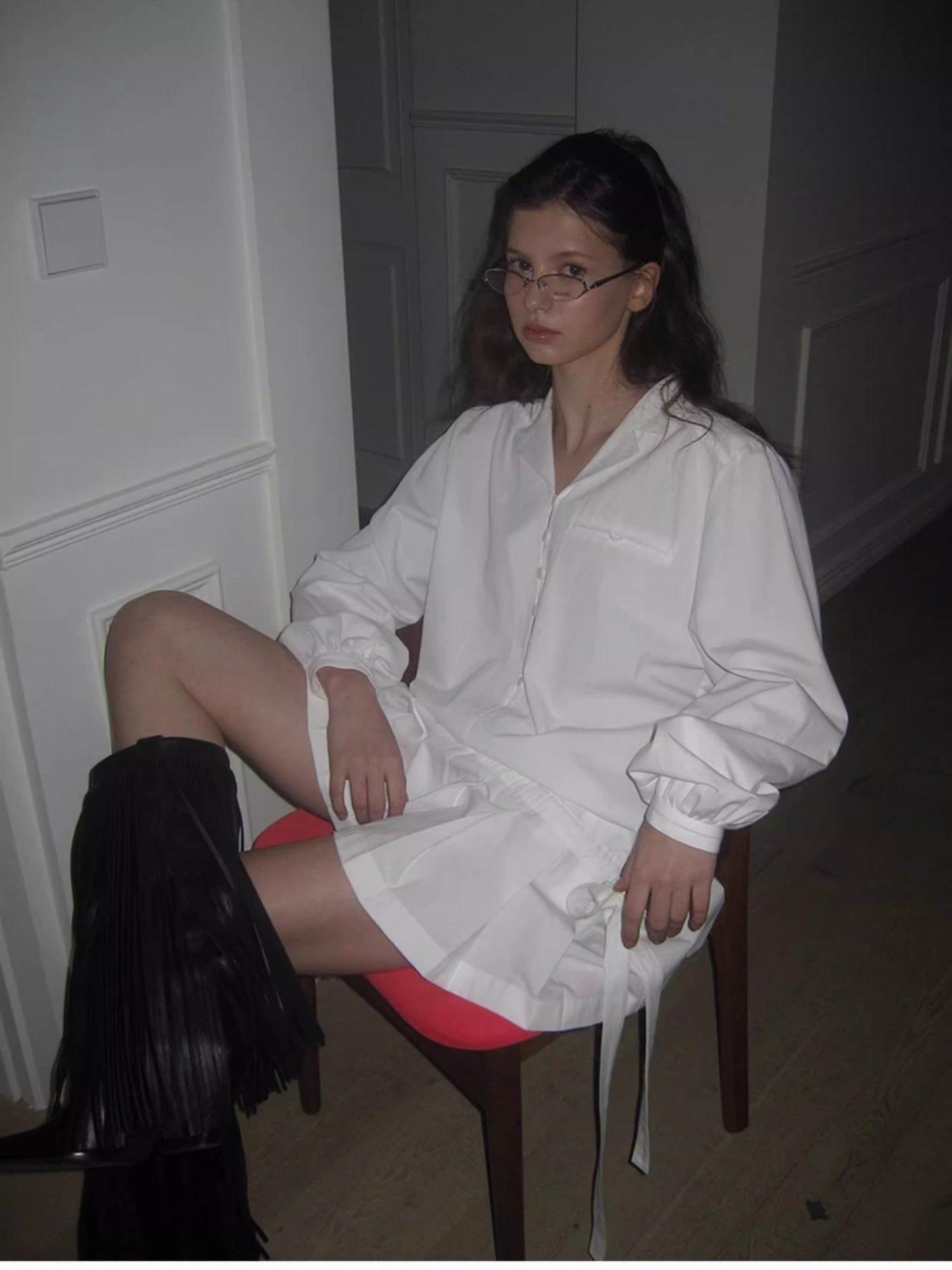 NOTHING WRITTEN flair shirt dress women's summer niche -ZOEY.