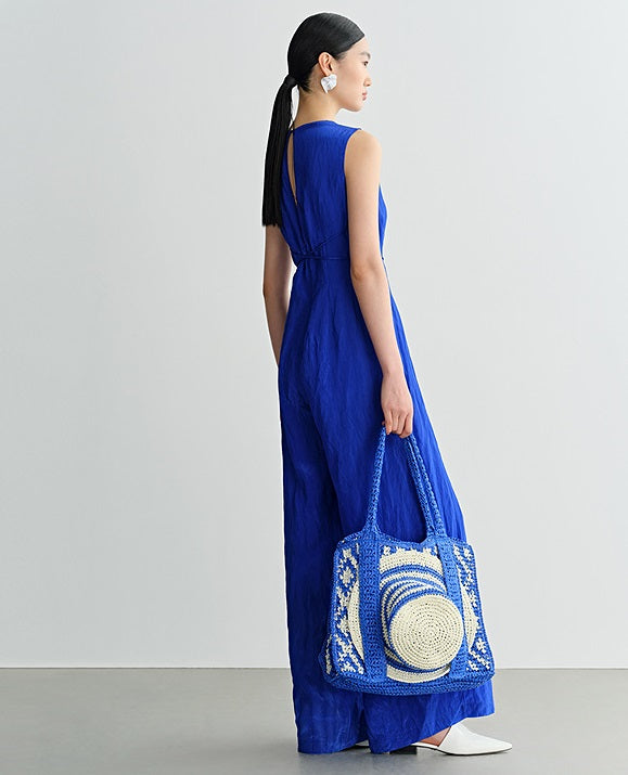 COMME MOI summer commuter V-neck wide-leg jumpsuit - QUINTUS.