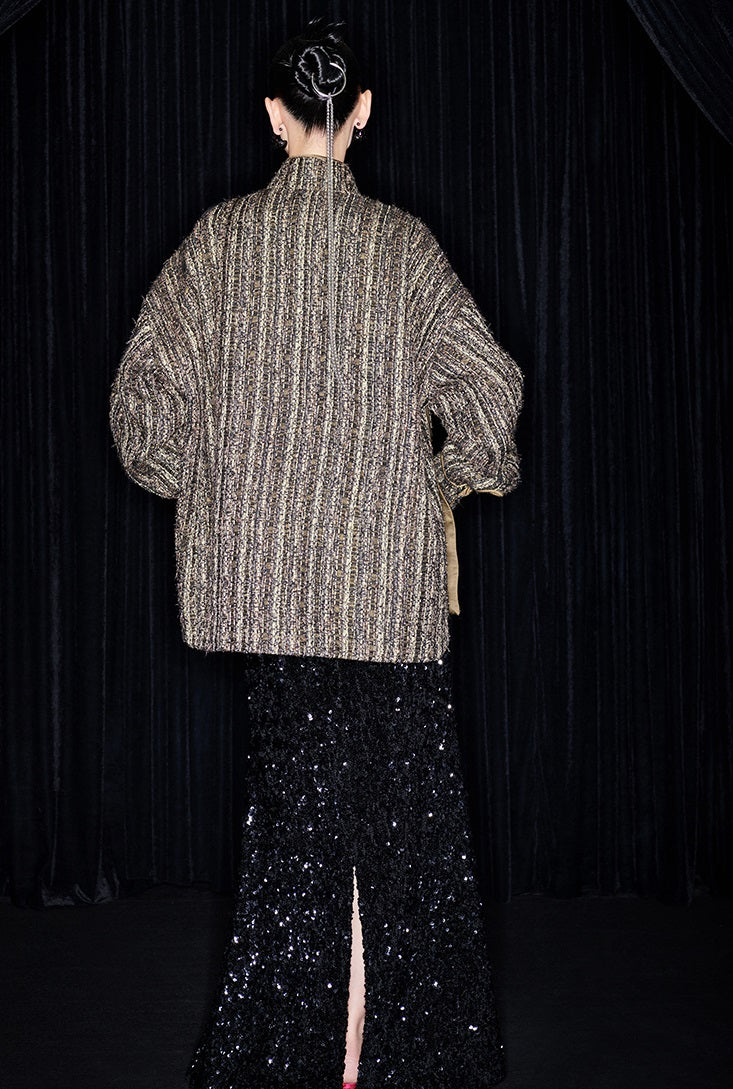 M essential Mackay designer Chanson  Wrought Iron Orchid Feather Beaded Top - growth.