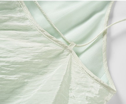 COMME MOI  Beach Lace-up Flower Bud Open Back Short Top - BEAUTY.