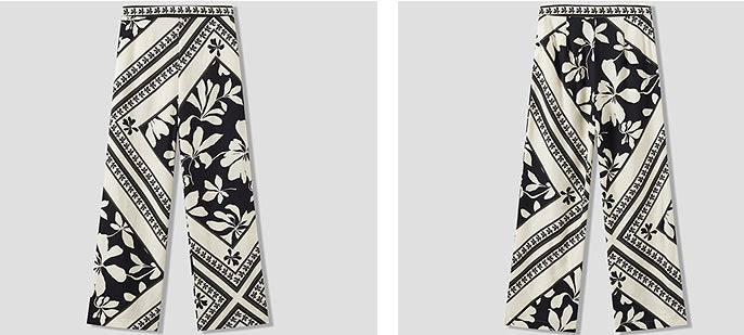 COMME MOI printed tassel black and white print waist suit  - AURORA.
