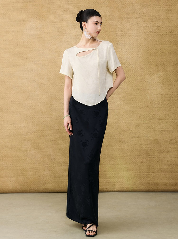 HECO Chinese style hollow fringe disc buckle short top - MASTER.