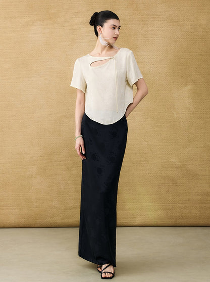 HECO Chinese style hollow fringe disc buckle short top - MASTER.