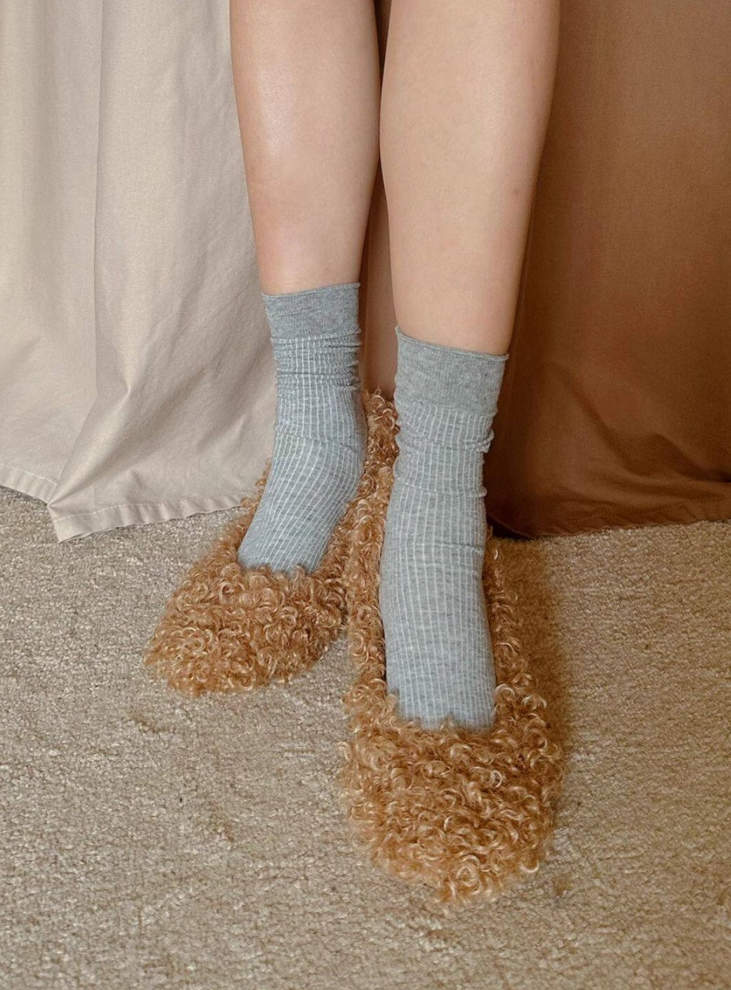 B-FEl lambswool shoes rolled mid heel-BUBA.