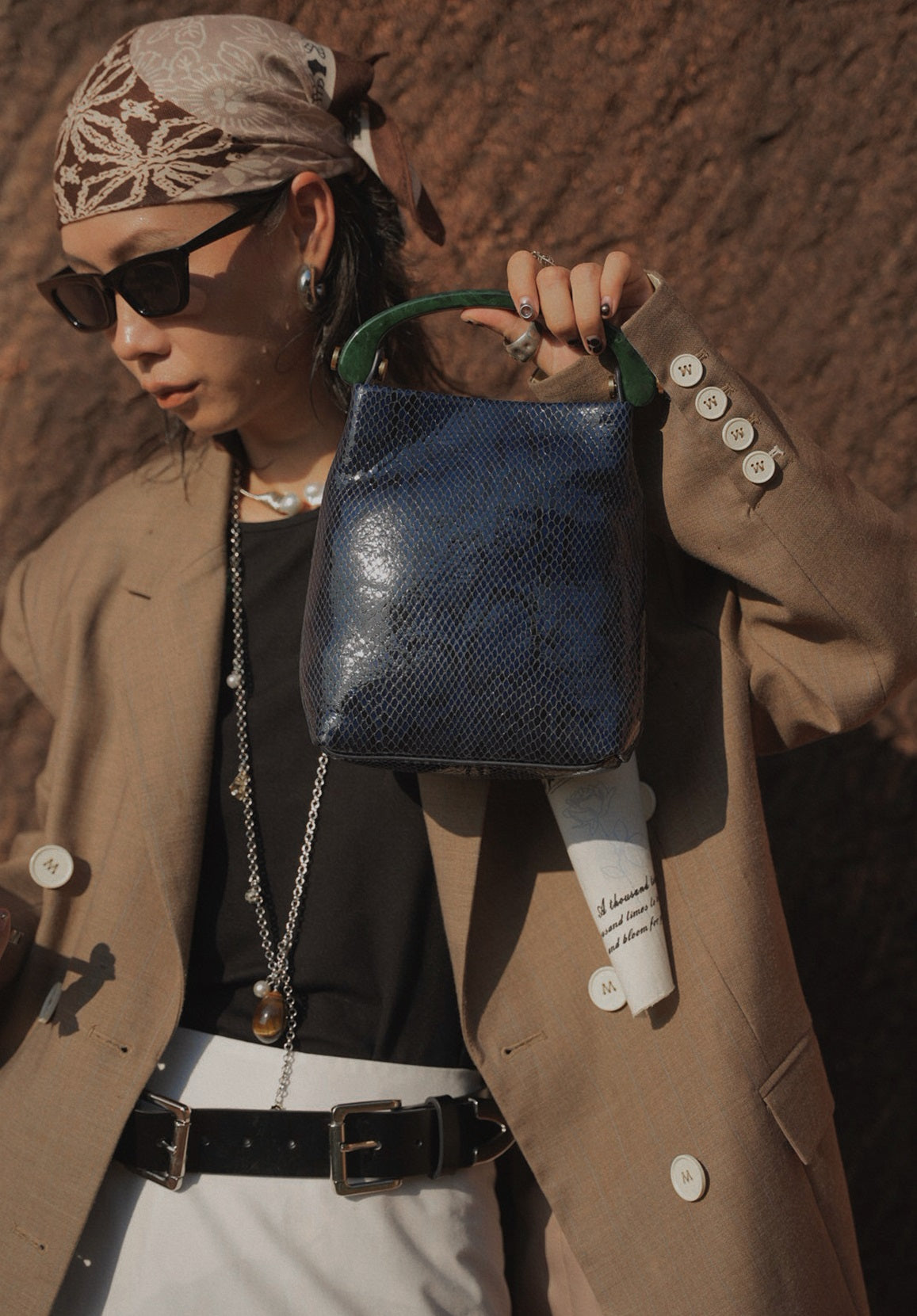 IUBALLET new old money style snake print leather handbag - PARAK.