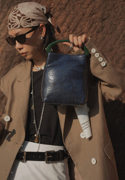 IUBALLET new old money style snake print leather handbag - PARAK.