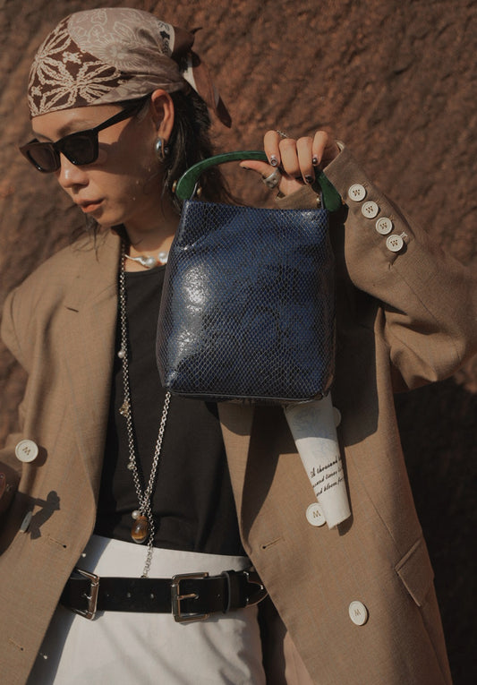 IUBALLET new old money style snake print leather handbag - PARAK.