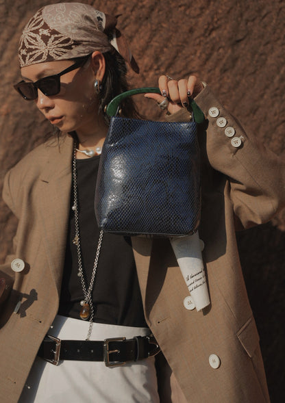 IUBALLET new old money style snake print handbag leather - KIA.