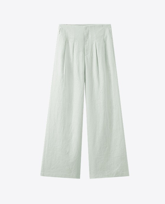 COMME MOI Linen High Waist Wide-leg Pants - THOMAS.