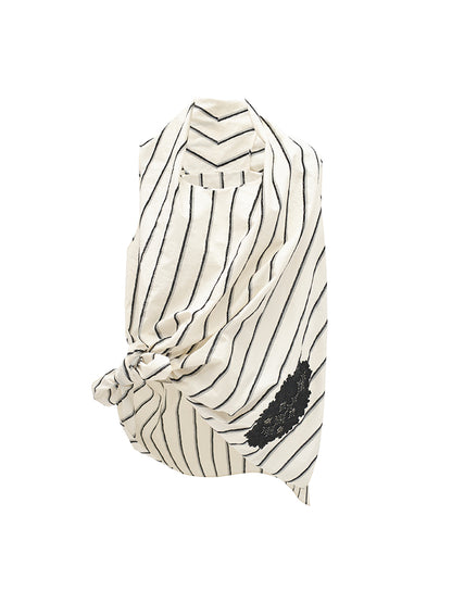 M essential Mackay designer yarn-dyed paismi embroidered knot top skirt set  - Zen.