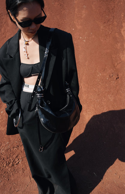 IUBALLET Silver Croissant Handle Armpit Bag - SAYS.