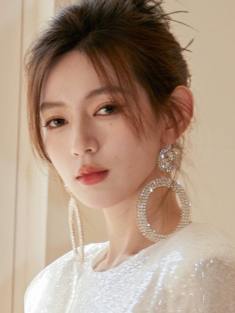 DOLLY Luxury Full Diamond Round Chic Earrings-GRACE