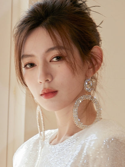 DOLLY Luxury Full Diamond Round Chic Earrings-GRACE