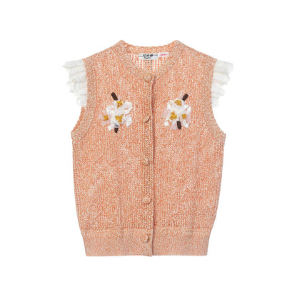 FAME summer flower beaded knit vest top - NOAH