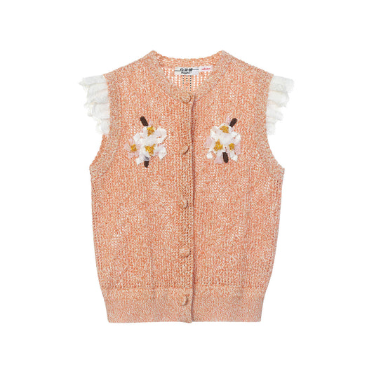 FAME summer flower beaded knit vest top - NOAH
