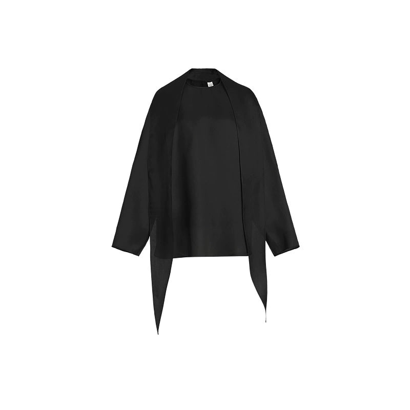 ZHUCHONGYUN curved slit skirt and long sleeve top outfit set-NANA.