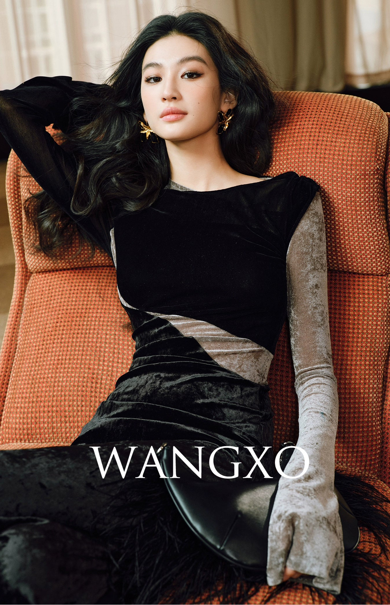 WANGXO | Soft Velvet 3-Yarn Stitching Pleated Slim-Fit Knitted Dress- LENA.