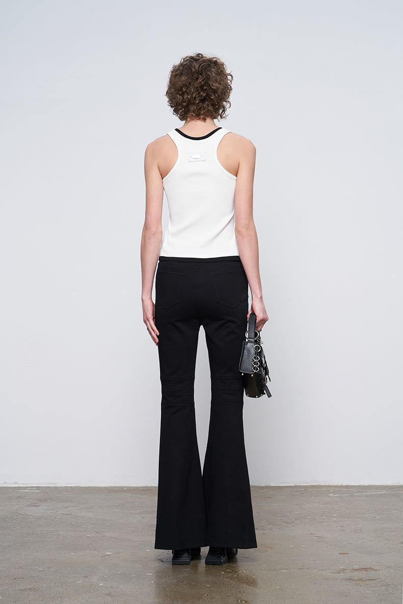 ANNAKIKI niche designer four-pointed star functional mid-rise flared pants-XIAOBEI