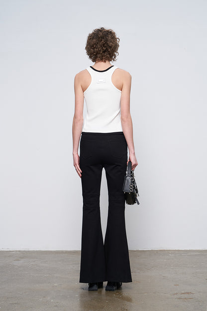 ANNAKIKI niche designer four-pointed star functional mid-rise flared pants-XIAOBEI