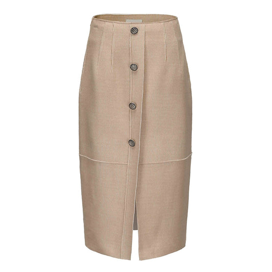 ATELIER MISS LU patchwork slim-fitting wool corduroy skirt - REPLACE.