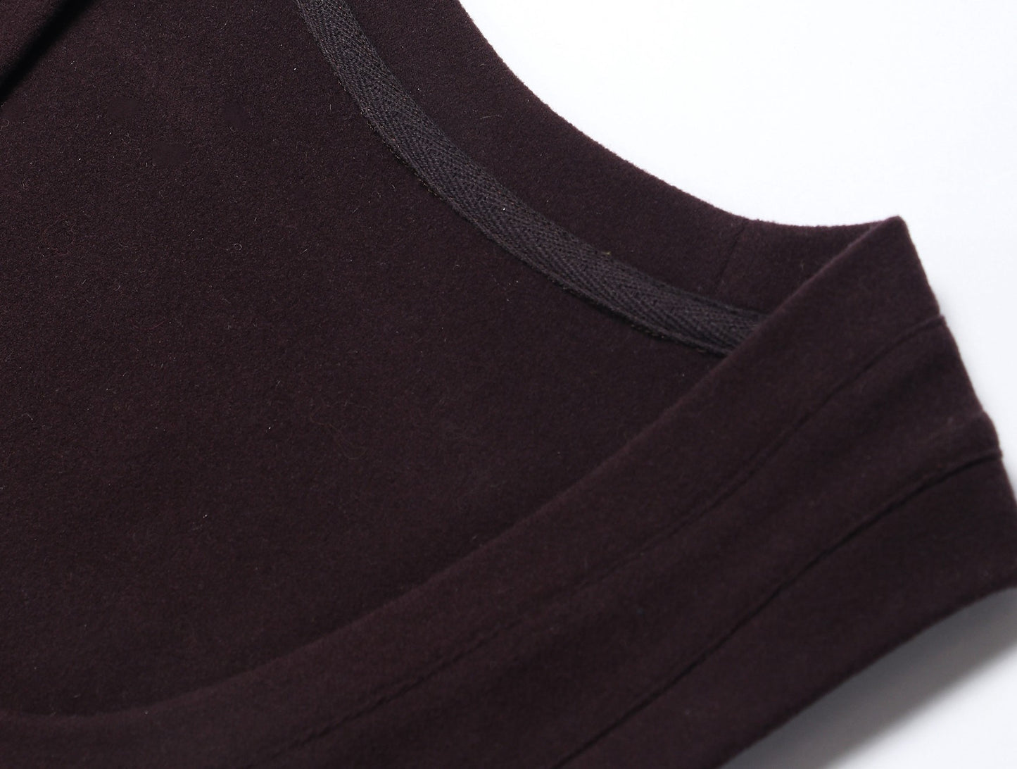 WANGXO | Delicate 12-Needle Wool Pit Texture U-Neck Side Pleated Dress- RINA.